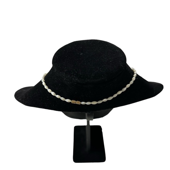 Vintage MOP Mother of Pearl & Gold Tone Beaded Large Leaves Necklace 18” Natural - Picture 4 of 10